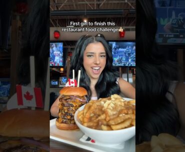 First girl to finish this restaurant food challenge #shorts #food #eating