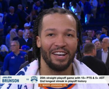 Jalen Brunson jokes Knicks haven’t been this far since his dad was on the team | NBA on ESPN