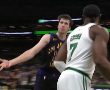 Austin Reaves taunt Jaylen Brown with his celebration after dagger 3😂