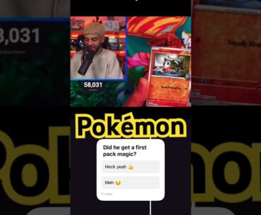 Getting his first ever pack on stream from @PokeDean  #fyp #pokemon #shorts #youtubeshorts