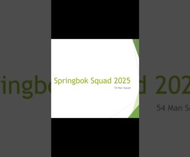 Rassie Erasmus's 2025 Springbok Squad - Discuss In The Comments