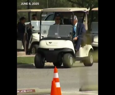 Donald Trump driving golf cart