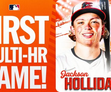 Jackson Holliday's first multi-homer game in the Major Leagues!