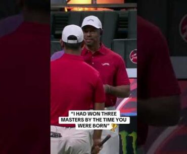 What a flex by Tiger 😆🐅 #TGLGolf #golf #tigerwoods #micdup #masters