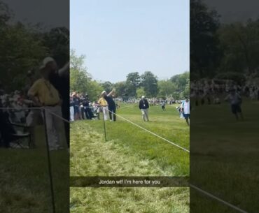 Spectator POV of Jordan Spieth almost taking them out at the Memorial 💀 (via marc_condon/X)