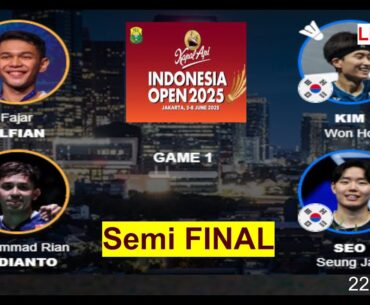 🔴Fajar Rian/ardianto (Ind) vs Kim Won/Seo seoung(korea)  Kapal Api Indonesia open 2025 score only
