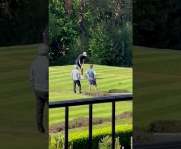 Peter Crouch Completely Shanks His Golf Shot Into The Bushes 😆