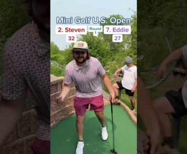 2025 Mini Golf U.S. Open Round 1, 2. Steven vs 7. Eddie (Holes 13-14) #golf #minigolf #usopen #viral