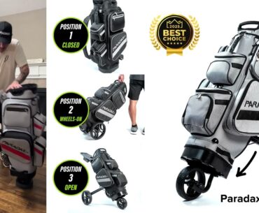 Paradax AI-1 All-In-One Golf Bag with Built-in 3-Wheel Push Cart