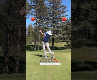 Eliminate your sway off the ball in your golf swing with this easy drill!
