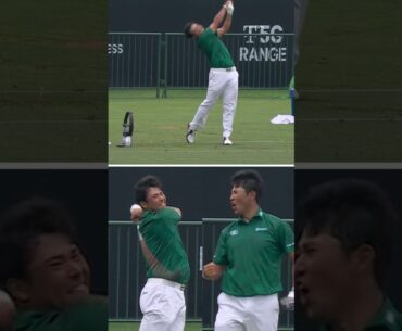 Hideki was LAUNCHING THEM on the range #shorts #pga #pgachampionship