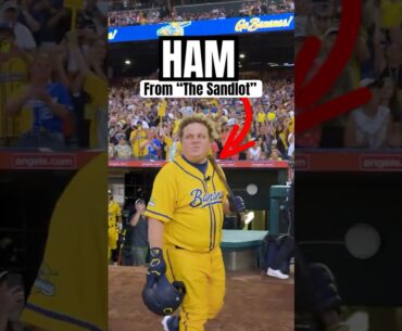 Ham from “The Sandlot” Takes At-Bat for The Savannah Bananas #samdlot#anaheim#angels#shortsfeed