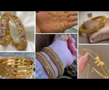 Latest gold bangles designs 2025 || gold bracelet designs | ladies golf plated cuf bangles
