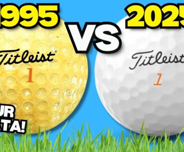 Cutting Open 1995 Balata vs 2025 PRO V1x Titleist Golf Balls! (30 Year Test!)