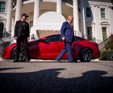 Trump looks to unload red Tesla he bought from Elon Musk in March amid titans’ nuclear fallout