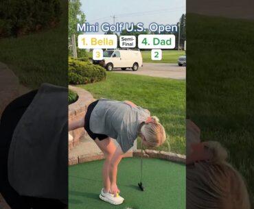 2025 Mini Golf U.S. Open Semi-Final, 1. Bella vs 4. Dad (Holes 1-2) #golf #minigolf #usopen #viral