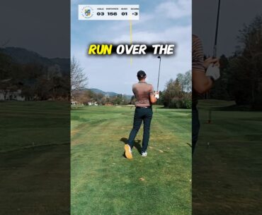 Hole 3 Par 3 at Golf Club am Mondsee wind hard from behind 9 Iron 160m carry eeeasy #golf #golfswing