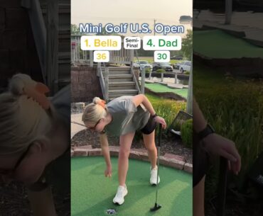 2025 Mini Golf U.S. Open Semi-Final, 1. Bella vs 4. Dad (Holes 15-16) #golf #minigolf #usopen #viral