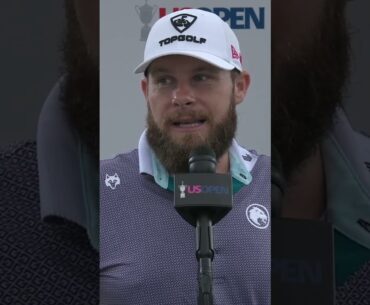 Tyrell Hatton's live reaction to Spaun's putt dropping.