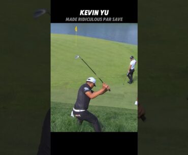 PGA Kevin Yu Made Ridiculous Par Save #golf