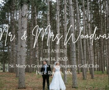 Julia & Matt’s Wedding Sneak Peek | St. Mary’s Grotto + Headwaters Golf Club | Park Rapids, MN