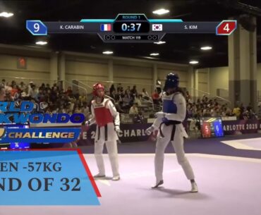 Kanelya CARABIN (FRA) vs Siwoo KIM (KOR) | W -57kg R-32 | Charlotte 2025 World Taekwondo Grand Prix