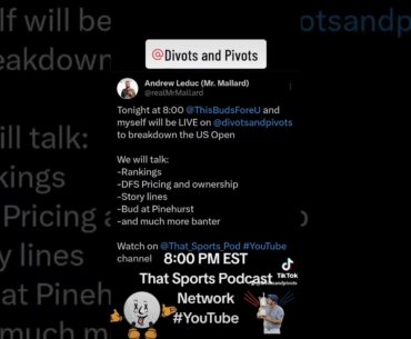 Divots and Pivots US Open Preview tonight at 8:00 on That Sports Podcast Network #youtube #pga