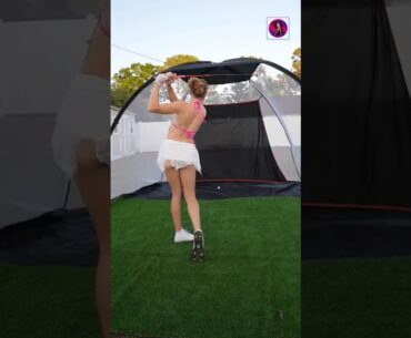 Amazing Golf Swing you need to see | Golf Girl awesome swing | Golf shorts | Claire Bear