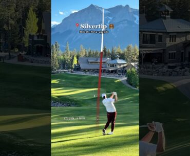 ⭐️Stunning finish hole at Silvertip Resort⛳️ #golf #golfing #golfcourse #mountains