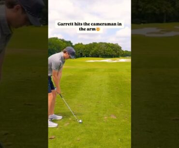 Garret Hits his Cameraman with Golf Ball🤕😳⛳️#goodgood #granthorvat #golf #pgatour #pga #birdie