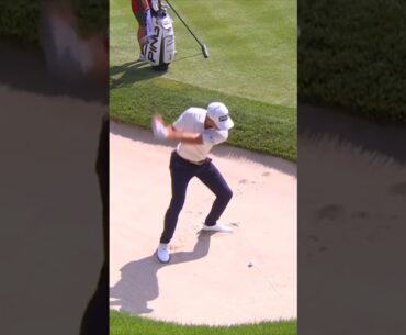 Austin Eckroat bunker shot at the travelers tournament #shorts #golf #pga