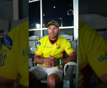 Dean Burmester soaking in the Yellove vibes! 💛✨ #TSKvLAKR #WhistleForSuperKings #MLC2025