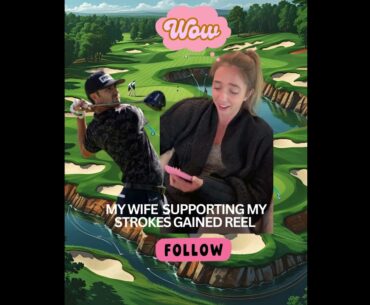 My wife going FULL ESPN ANALYST for my Strokes Gained reel 🎤📊💍 edgolf #golfishapparel #golfcoach