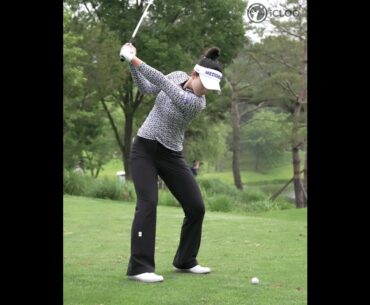 This is a textbook of iron swing. She is Jihyo Jung.