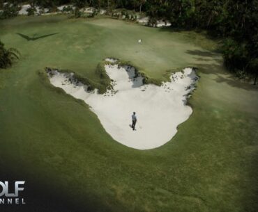 Xander Schauffele braves the dinosaurs in Jurassic World | Golf Channel
