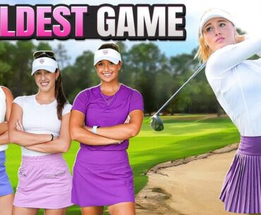 Loser Has To FAKE CADDY For A Random Golfer... Golf Girl Games Left Right Challenge..
