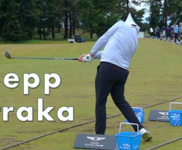 Sepp Straka  Golf Swing - Rear View Driver (Full Speed & Slow Motion)