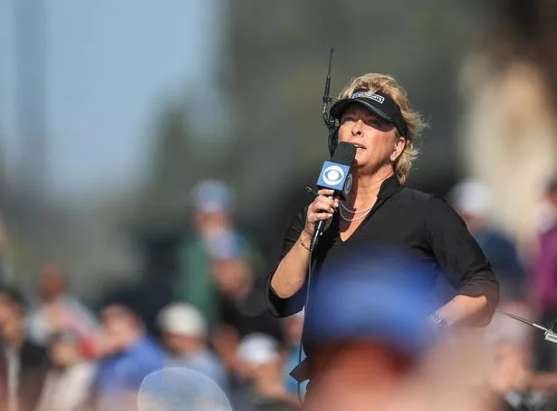 PACIFIC PALISADES, CALIFORNIA - FEBRUARY 16: Dottie Pepper the former LPGA star working as an on-course announcer for CBS Television during the final round of the Genesis Invitational at The Riviera Country Club on February 16, 2020 in Pacific Palisades, California. (Photo by David Cannon/Getty Images)
