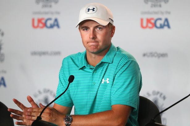 Jordan Spieth speaks to media during a press conference