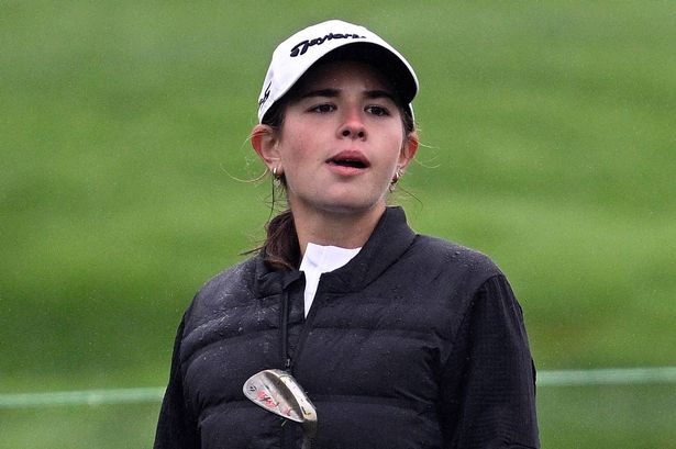 Kai Trump watches her shot on the ninth hole prior to The Genesis Invitational 2025 at Torrey Pines Golf Course on February 12, 2025 in La Jolla, California