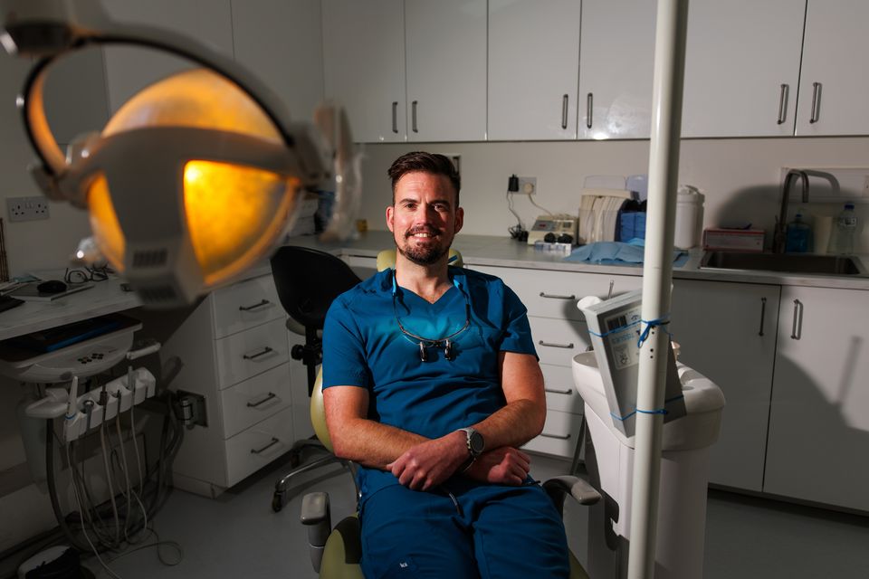 Chris Hogg, who went from pro golfer to dentist, in his practice in Dublin. Photo: Mark Condren