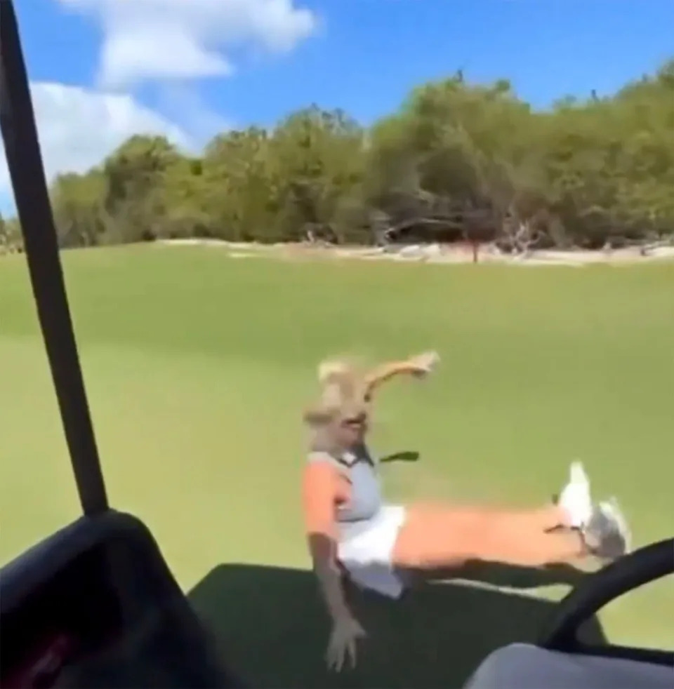 The figure in question tumbled onto the course. X/@ClayDeux