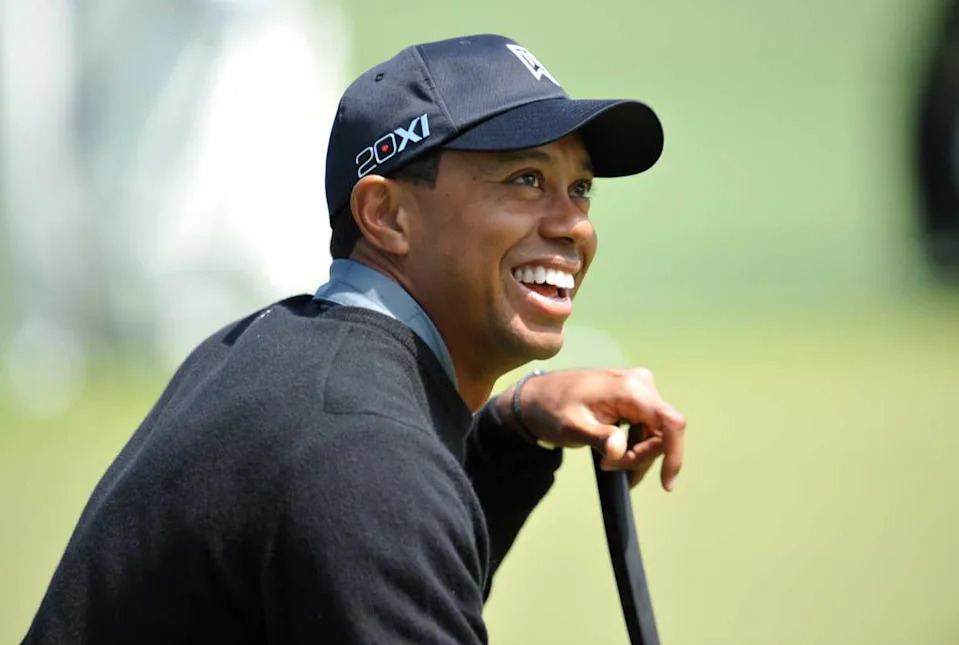 Five-time Masters winner Tiger Woods on the practice green at Augusta National.Jack Gruber &sol; USA TODAY NETWORK via Imagn Images