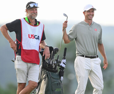 Photo of Adam Scott and his golf bag