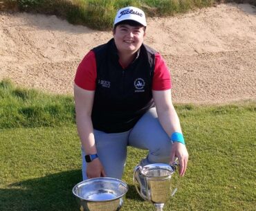 Alice Barlow celebrates making Suffolk golfing history at Woodbridge Golf Club