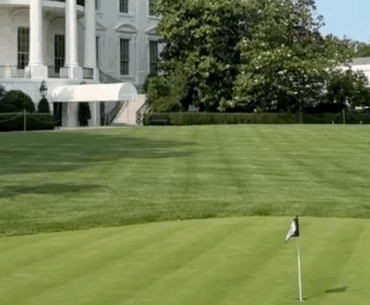 Famous Trump Golf Buddy Practices On White House Lawn In Viral Video