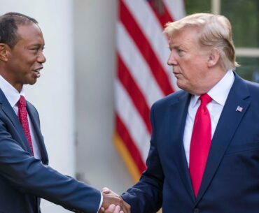 Tiger Woods, President Donald Trump playing golf together Sunday