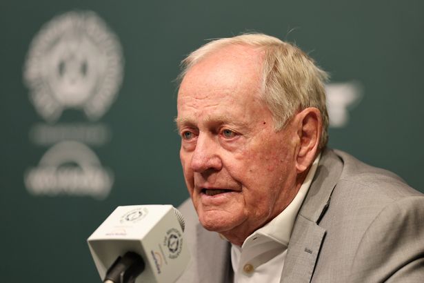 DUBLIN, OHIO - MAY 27: Memorial Tournament host Jack Nicklaus speaks with the media prior to the Memorial Tournament presented by Workday 2025 at Muirfield Village Golf Club on May 27, 2025 in Dublin, Ohio. (Photo by Michael Reaves/Getty Images)
