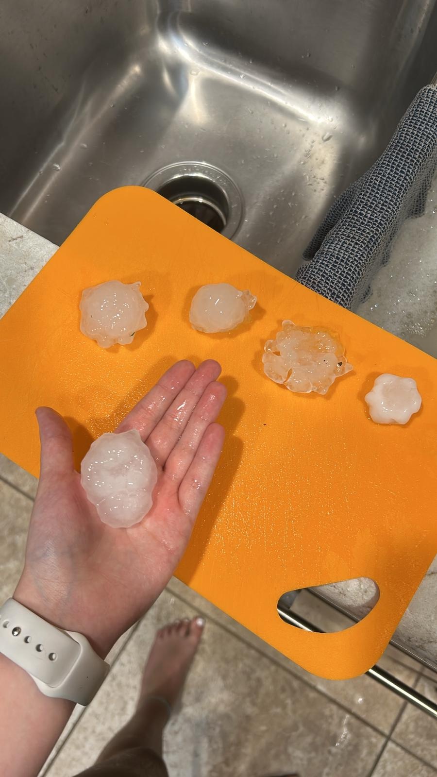 At about 6:45 we got pelted with rain and up to ping pong size hail in SW FtW near Hulen Mall