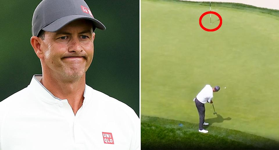 Pictured here, Adam Scott coming within a whisker of an eagle in his final round of the US Open.